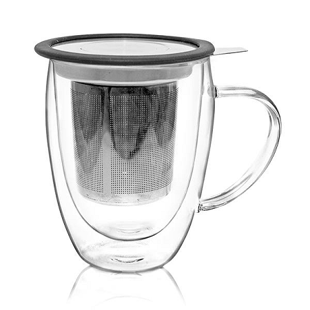 Double Wall Glass Infuser Tea Mug